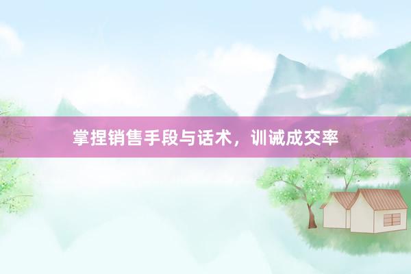 掌捏销售手段与话术，训诫成交率